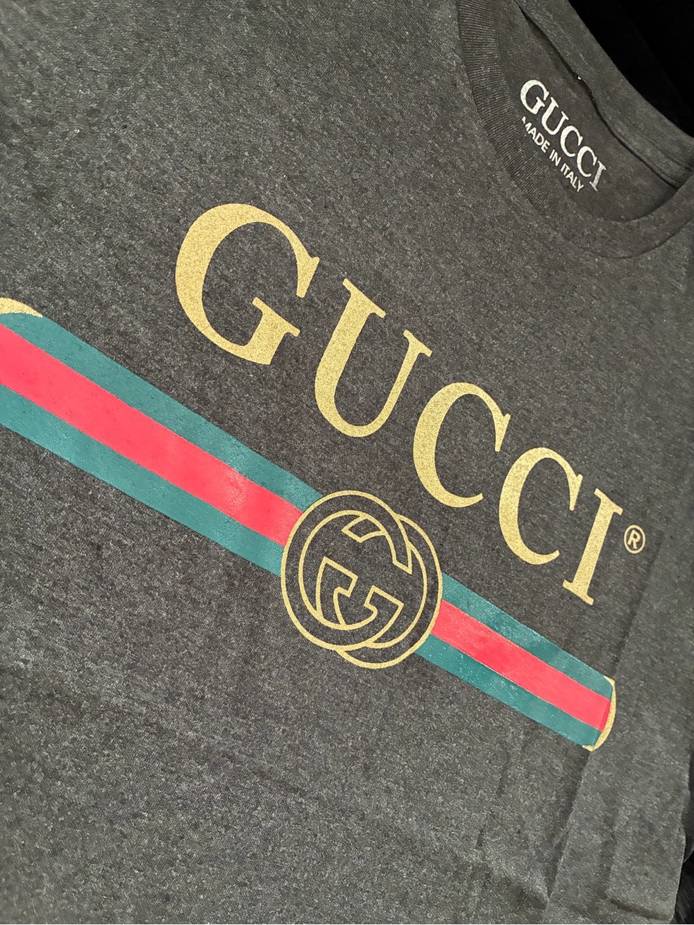 New Men’s Luxury Graphic Designer Like Dark Gray T-shirt Size Medium